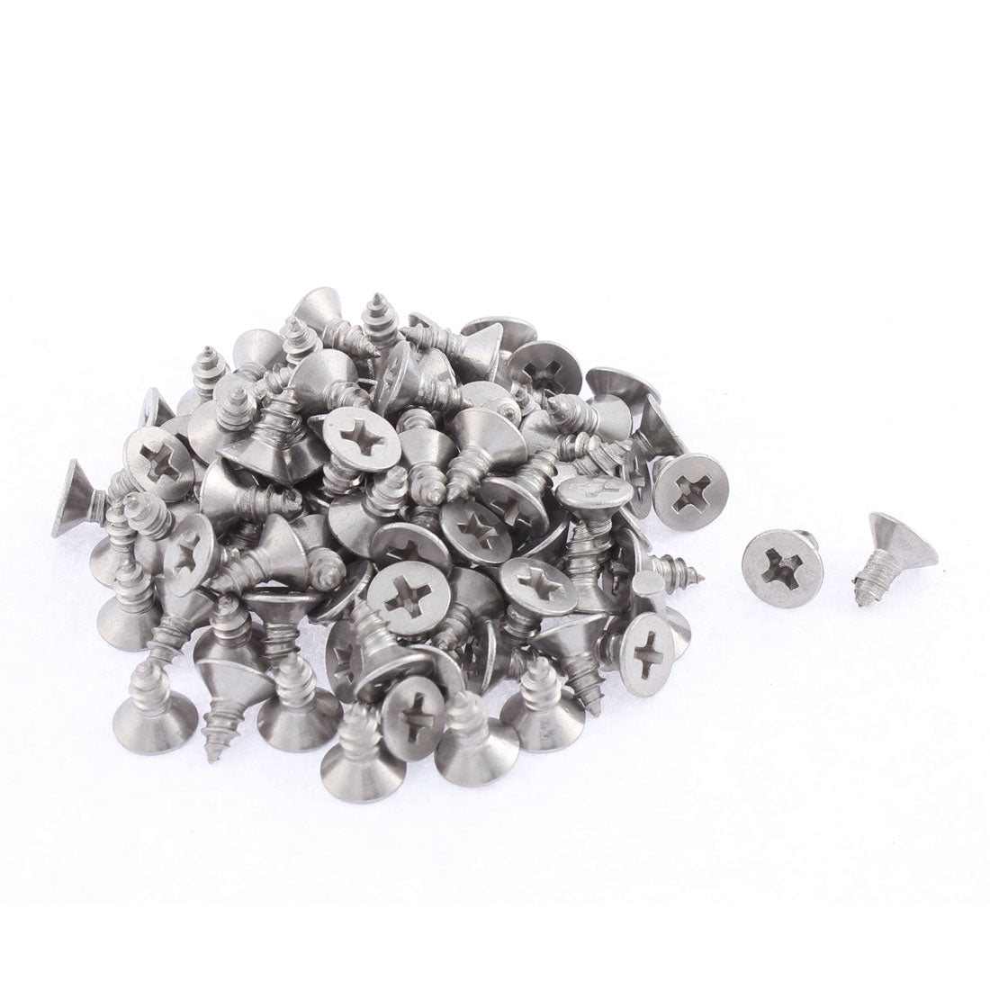 Harfington 100 Pcs 4.2mmx9.5mm Stainless Steel Phillips Flat  Sheet Self Tapping Screws