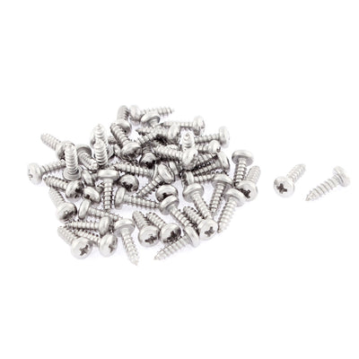 Harfington 50 Pcs 2.9mmx9.5mm Stainless Steel Phillips Round  Sheet Self Tapping Screws