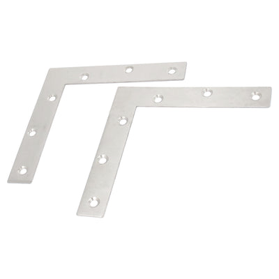 Harfington 150mmx150mm Flat L Shape Corner Brace Repair Plate Right Angle Bracket 2pcs