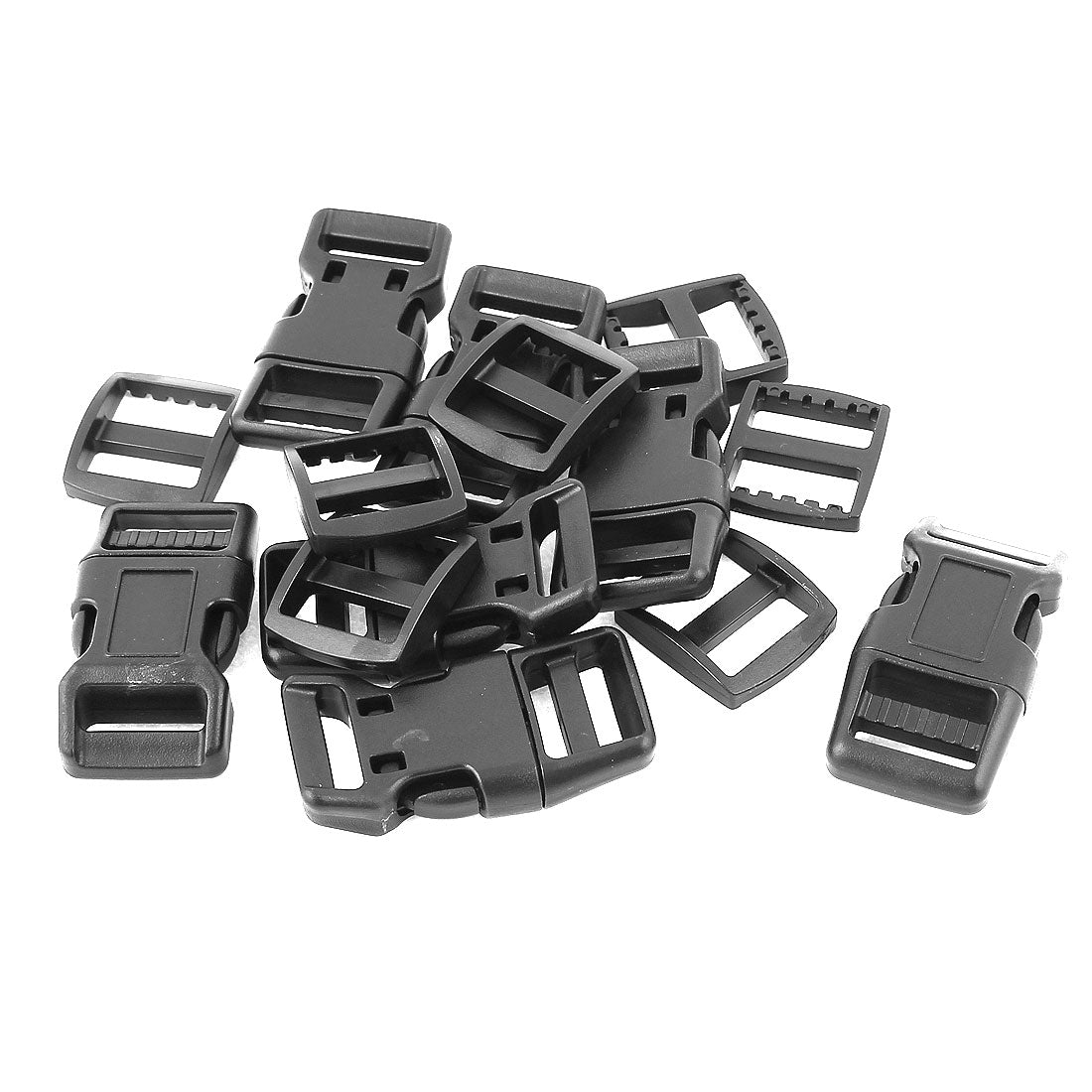 Harfington 14 in 1 20mm Wdith Black Plastic Backpack Rucksack Quick Release Buckle w Hooks