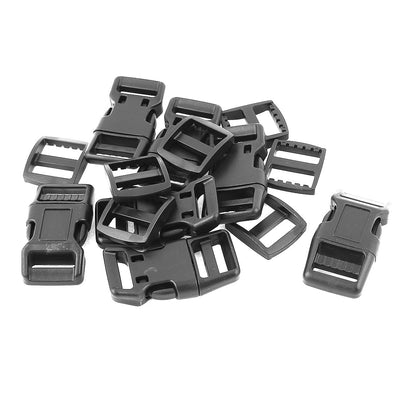 Harfington 14 in 1 20mm Wdith Black Plastic Backpack Rucksack Quick Release Buckle w Hooks