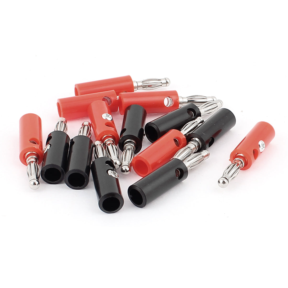 Harfington 14Pcs Red Black 4mm Wire Cable Audio Banana Male Connectors for Speaker Amplifier Binding Post Test Probes