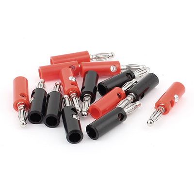 Harfington 14Pcs Red Black 4mm Wire Cable Audio Banana Male Connectors for Speaker Amplifier Binding Post Test Probes