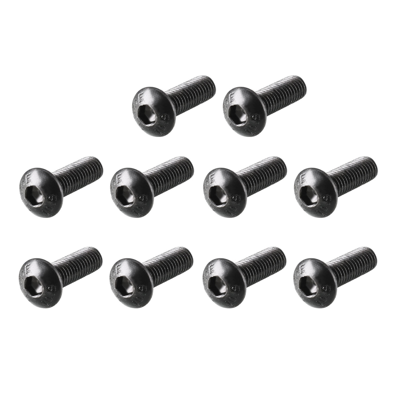 Harfington M3 x 10mm Alloy Steel Hex Socket Button Head Machine Screws Black 100 Pcs
