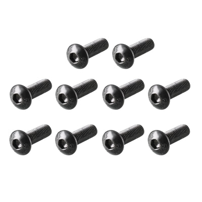 Harfington M3 x 10mm Alloy Steel Hex Socket Button Head Machine Screws Black 100 Pcs