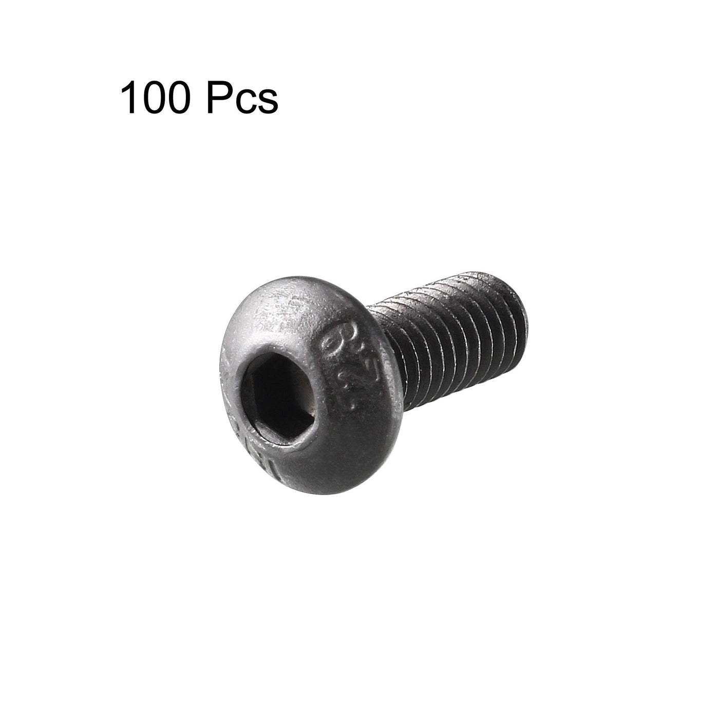 Harfington M4 x 10mm 0.7mm Pitch Alloy Steel Hex Bolt Socket Head Cap Screws Black 100 Pcs