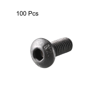 Harfington M4 x 10mm 0.7mm Pitch Alloy Steel Hex Bolt Socket Head Cap Screws Black 100 Pcs