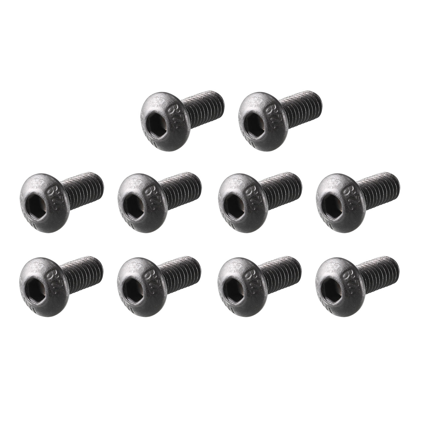 Harfington M4 x 10mm 0.7mm Pitch Alloy Steel Hex Bolt Socket Head Cap Screws Black 100 Pcs