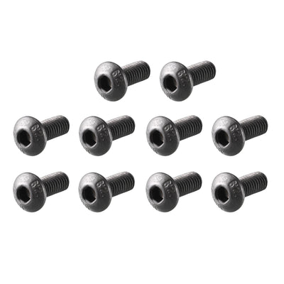Harfington M4 x 10mm 0.7mm Pitch Alloy Steel Hex Bolt Socket Head Cap Screws Black 100 Pcs