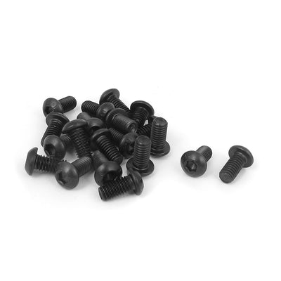 Harfington M6 x 12mm Alloy Steel Hex Socket Button Head Machine Screws Black 20 PCS