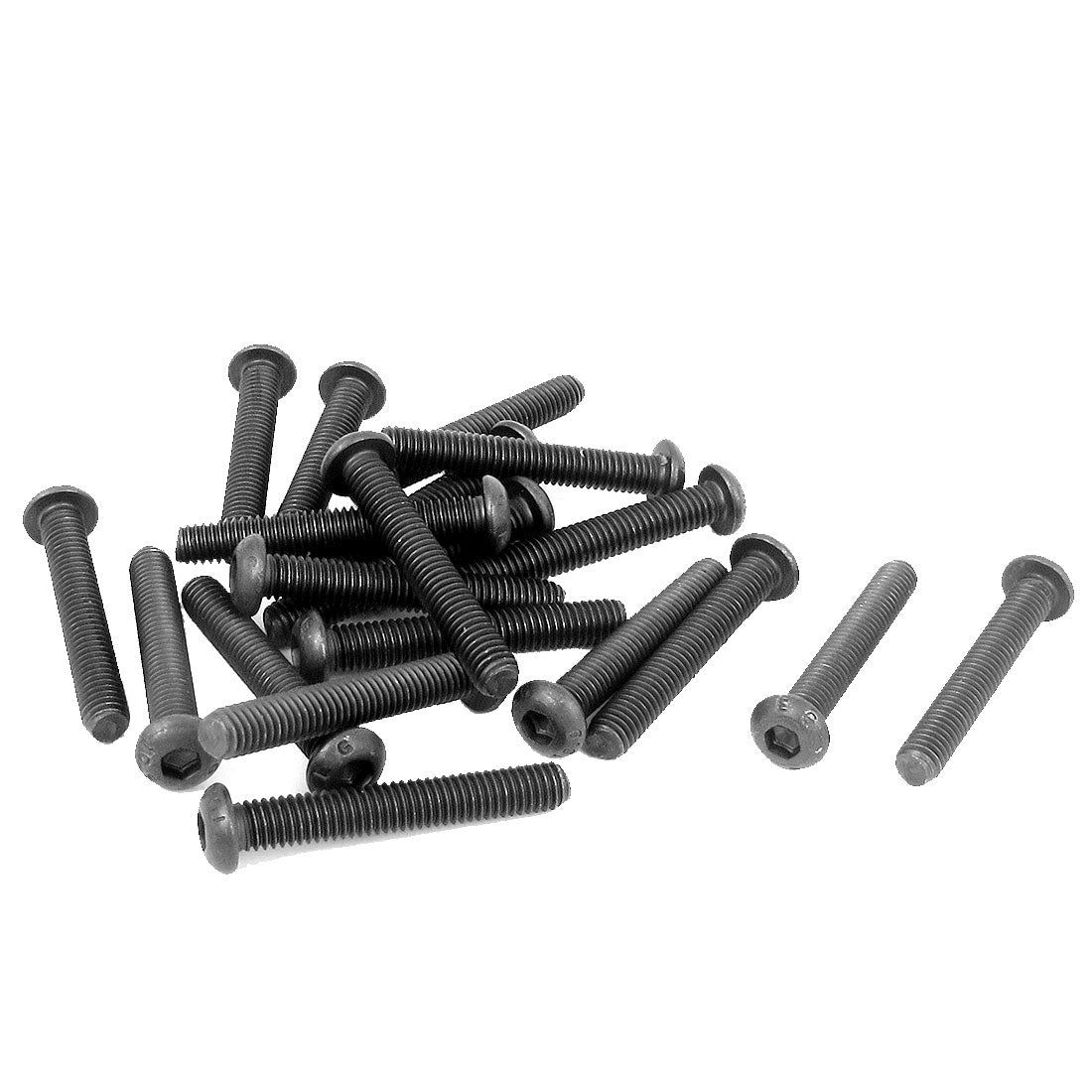 Harfington M6 x 40mm Alloy Steel Hex Socket Button Head Machine Screws Black 20 PCS