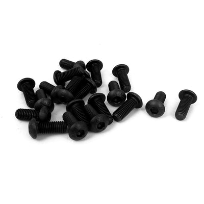 Harfington M8 x 20mm 1.25mm Pitch Alloy Steel Hex Bolt Socket Head Cap Screws Black 20 Pcs