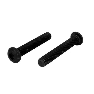 Harfington M10 x 65mm Alloy Steel Hex Socket Button Head Machine Screws Black 2 Pcs