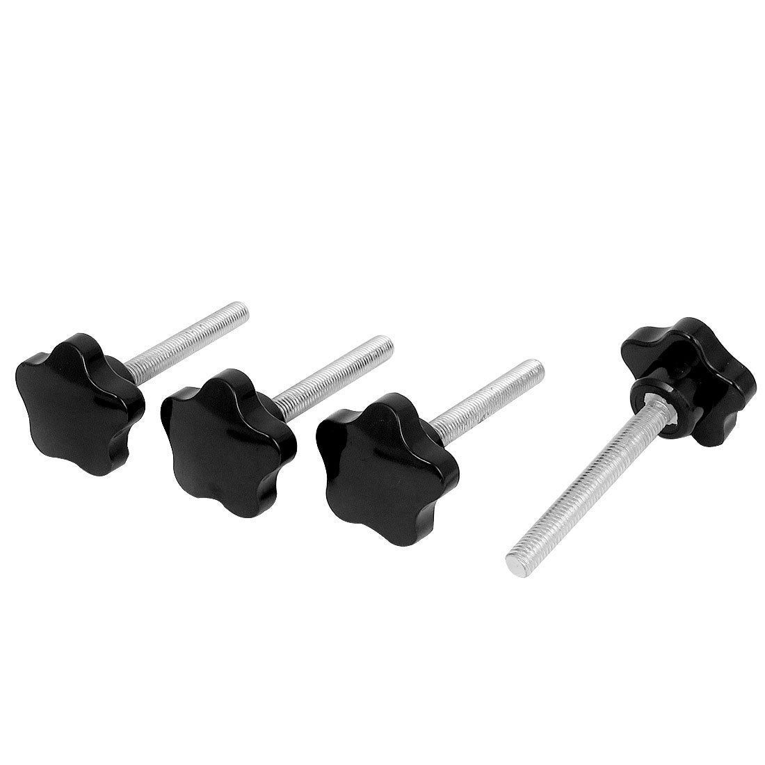 Harfington M10x80mm Male Threaded 50mm Plastic Star Head Screw On Type Clamping Knob Grip 4pcs