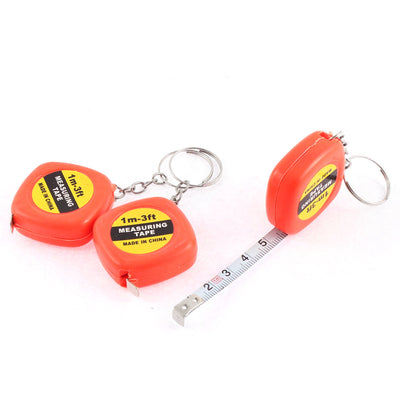 Harfington 3 Pcs Retracted Tailor Sewing Measuring Measure Ruler Tape Keyring 1M 3.3Ft Long
