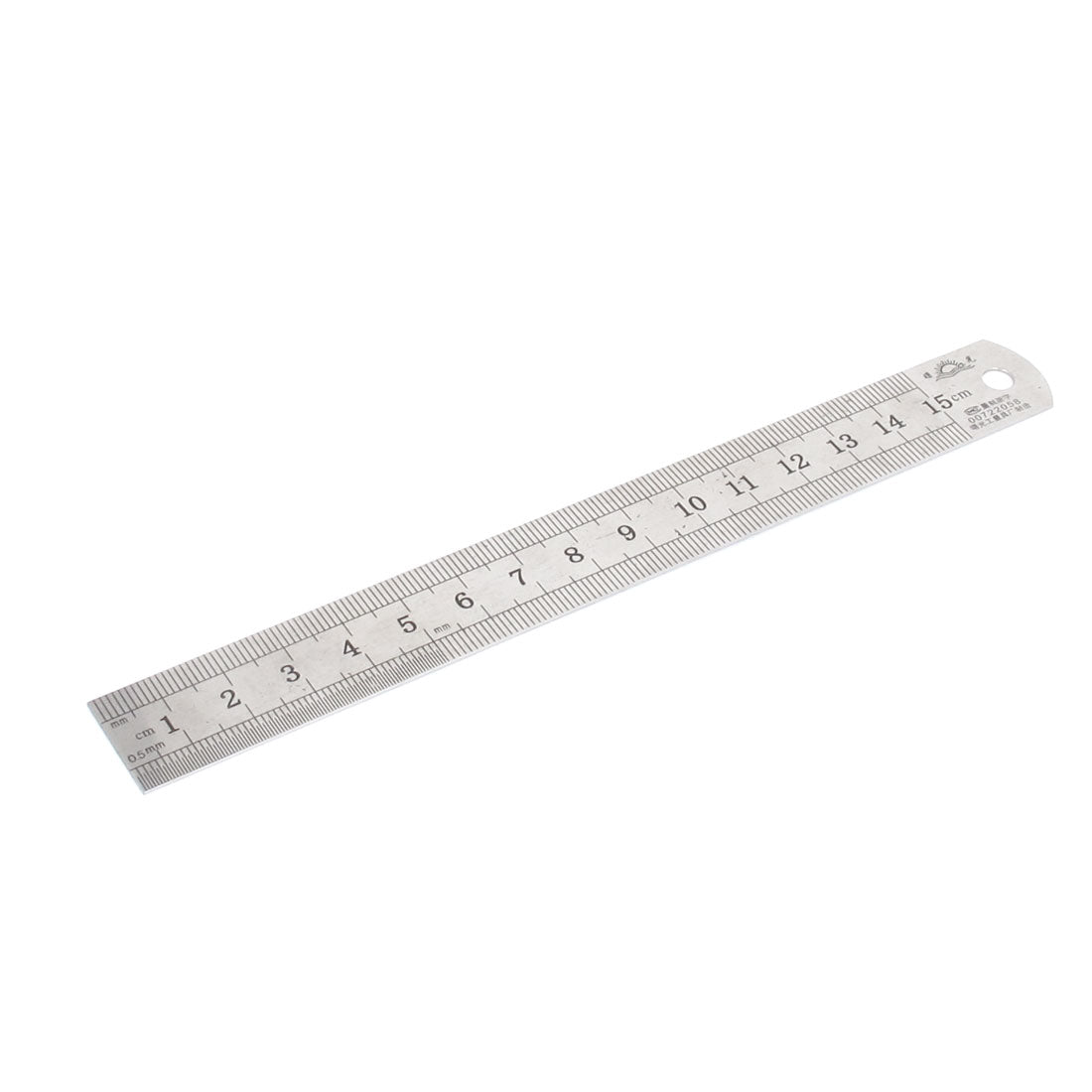 Harfington 17cm x 2cm Metal 15cm 6 inches Metric Dual Side Marked Measuring Straight Ruler for   Worker Office