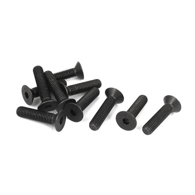 Harfington M8 x 35mm Metric Hex Socket Countersunk Flat Head Screw Bolts Black 10PCS