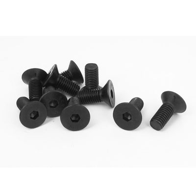 Harfington M10 x 25mm Metric Hex Socket Countersunk Flat Head Screw Bolts Black 10PCS