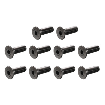 Harfington M5 x 16mm Metric Hex Socket Countersunk Flat Head Screw Bolts Black 50PCS