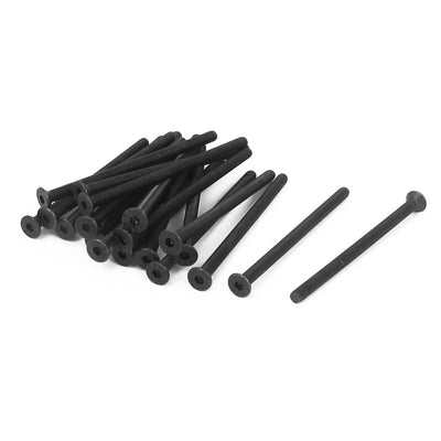 Harfington M3 x 50mm Metric Hex Socket Countersunk Flat Head Screw Bolts Black 20PCS