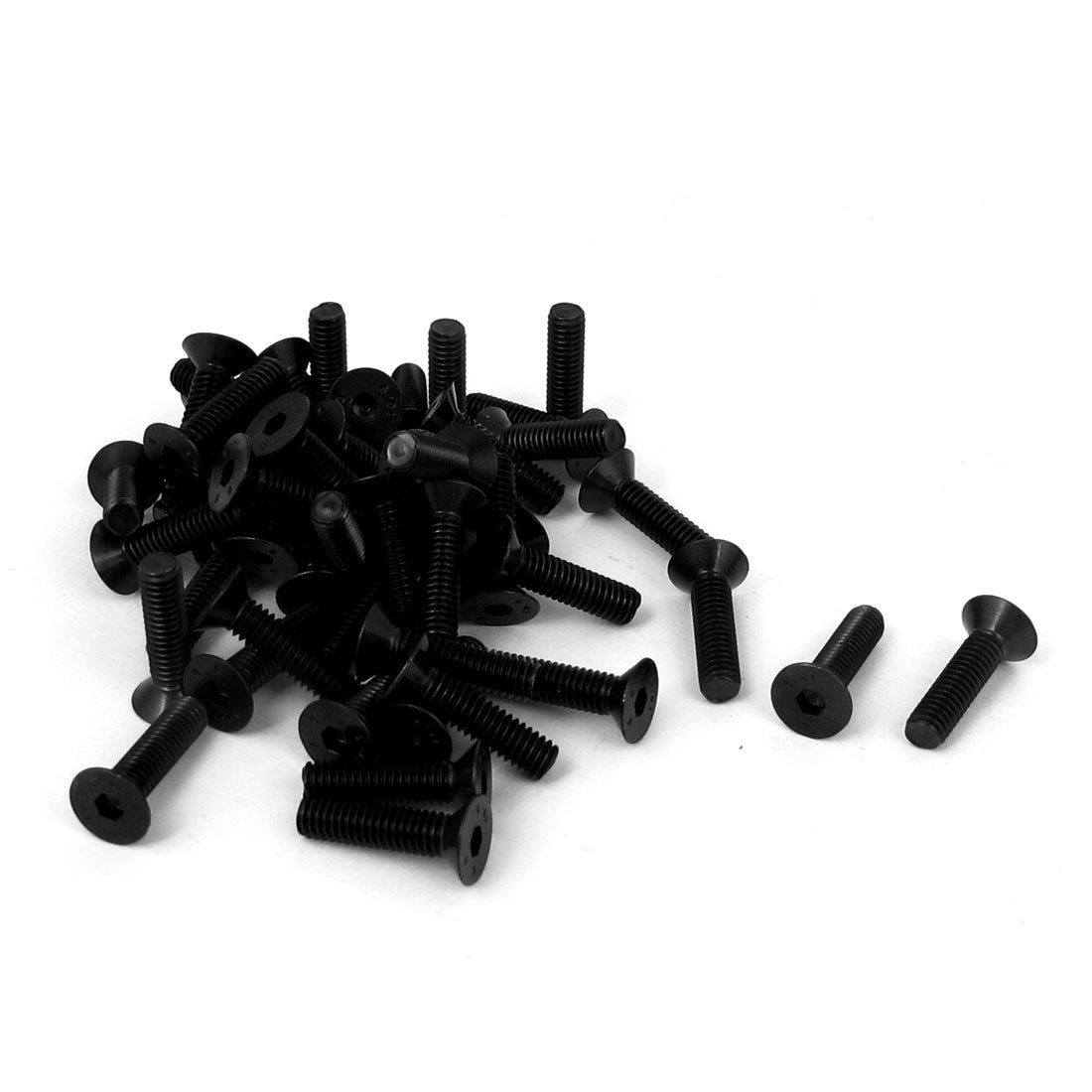 Harfington M4 x 16mm Metric Hex Socket Countersunk Flat Head Screw Bolts Black 50PCS