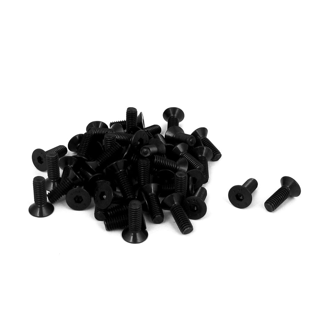 Harfington M4 x 12mm Metric Hex Socket Countersunk Flat Head Screw Bolts Black 50PCS