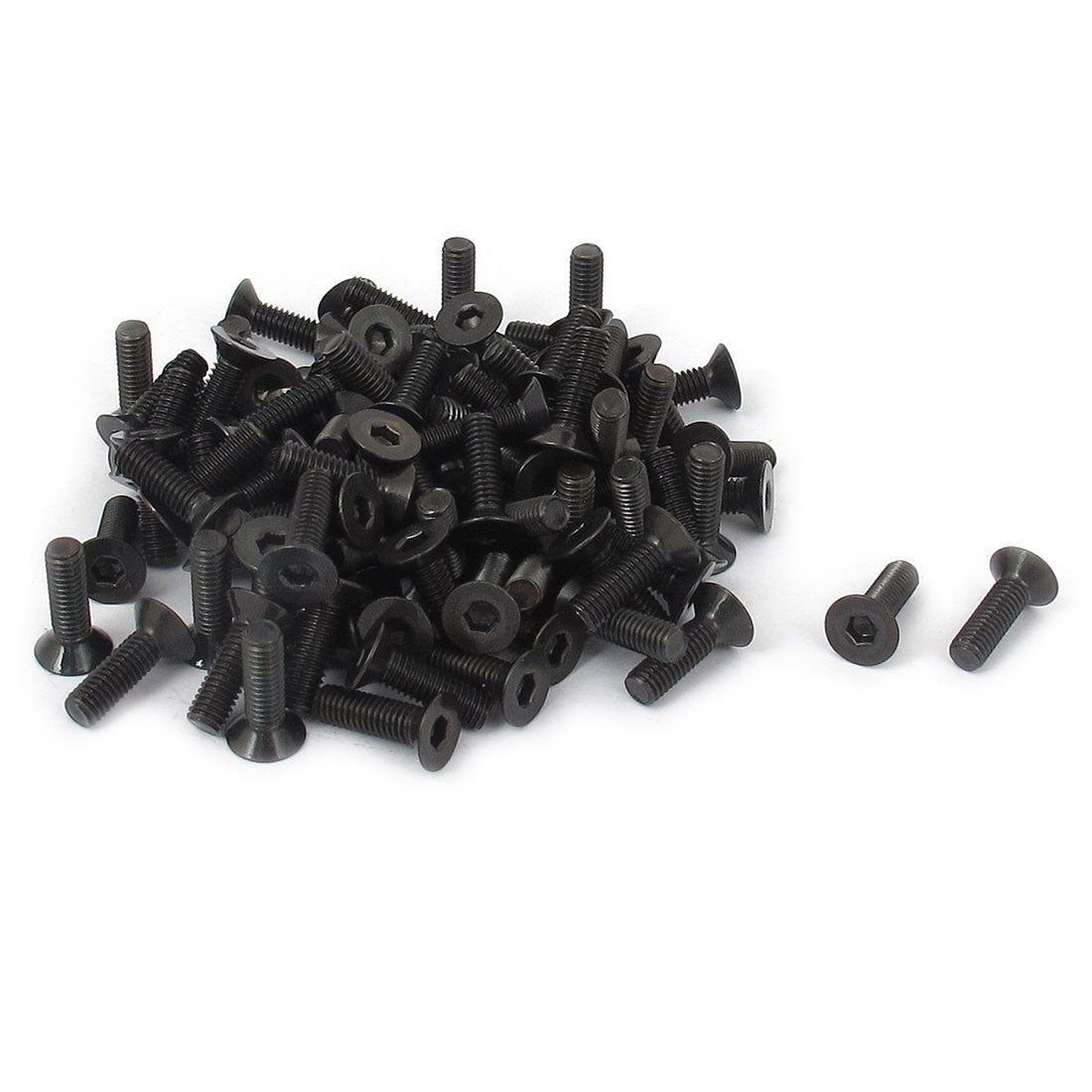 Harfington M3 x 10mm Metric Hex Socket Countersunk Flat Head Screw Bolts Black 100PCS