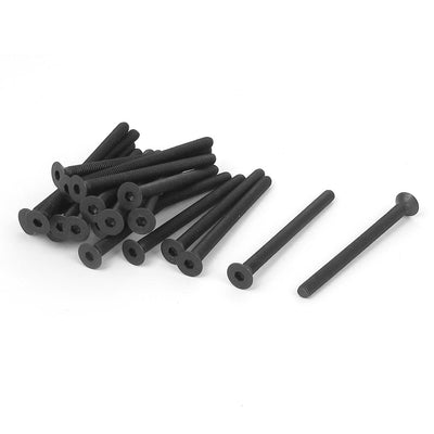 Harfington M3 x 40mm Metric Hex Socket Countersunk Flat Head Screw Bolts Black 20PCS