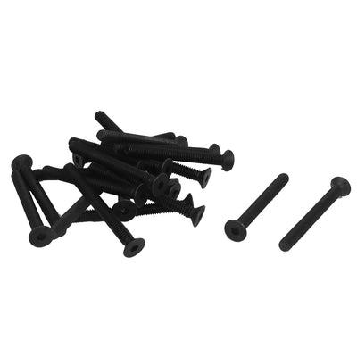 Harfington M4 x 40mm Metric Hex Socket Countersunk Flat Head Screw Bolts Black 20PCS