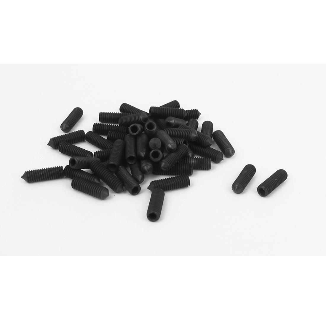 Harfington M3 x 10mm 0.5mm Pitch 12.9 Alloy Steel Hex Socket Set Cone Point Grub Screws 50pcs