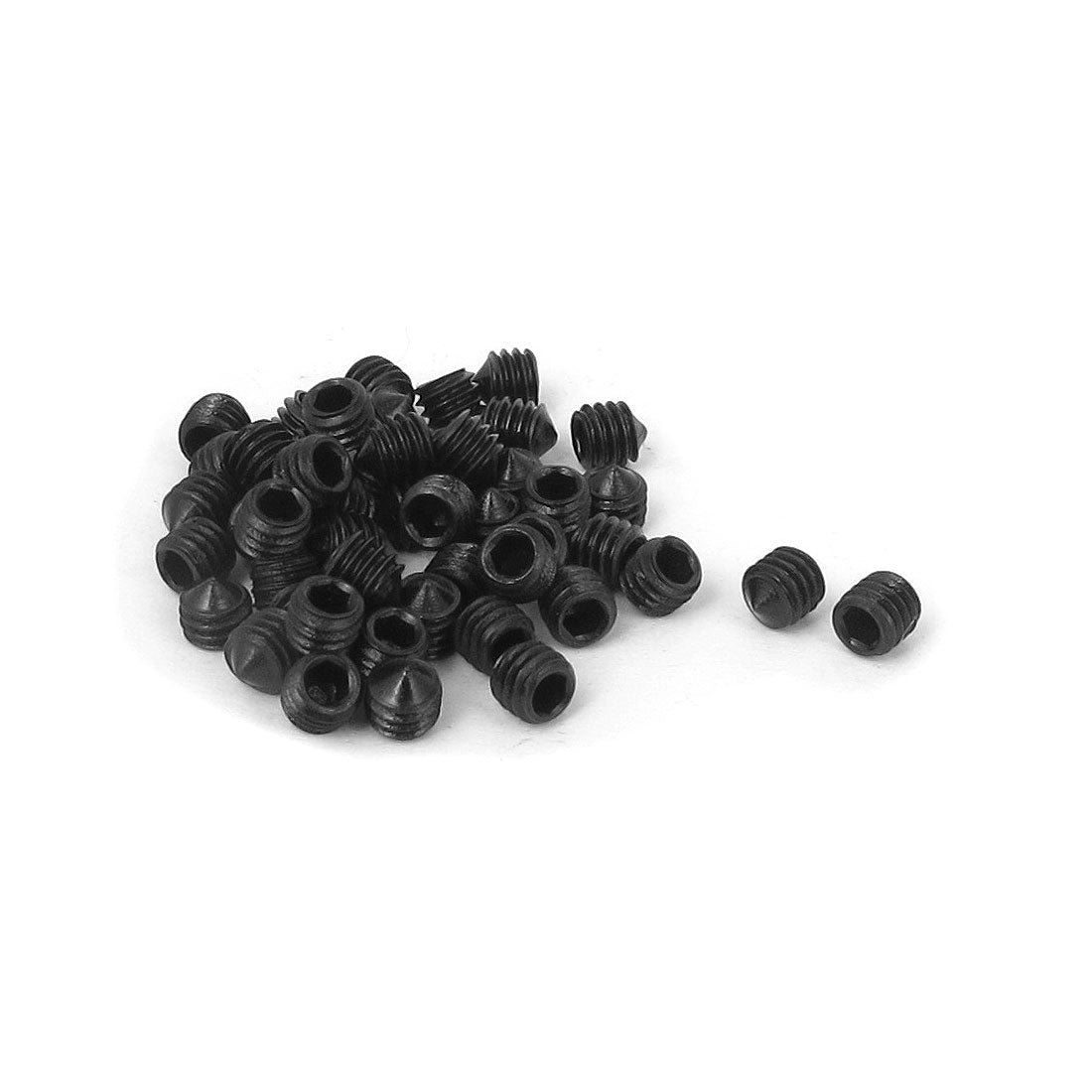 Harfington M4x4mm 0.7mm Pitch 12.9 Alloy Steel Hex Socket Set Cone Point Grub Screws 50pcs