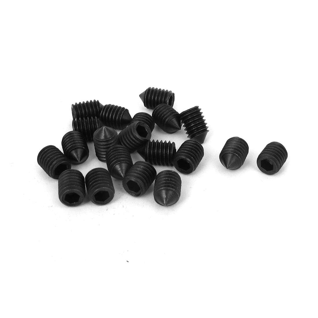 Harfington M8x12mm 1.25mm Pitch 12.9 Alloy Steel Hex Socket Set Cone Point Grub Screws 20pcs