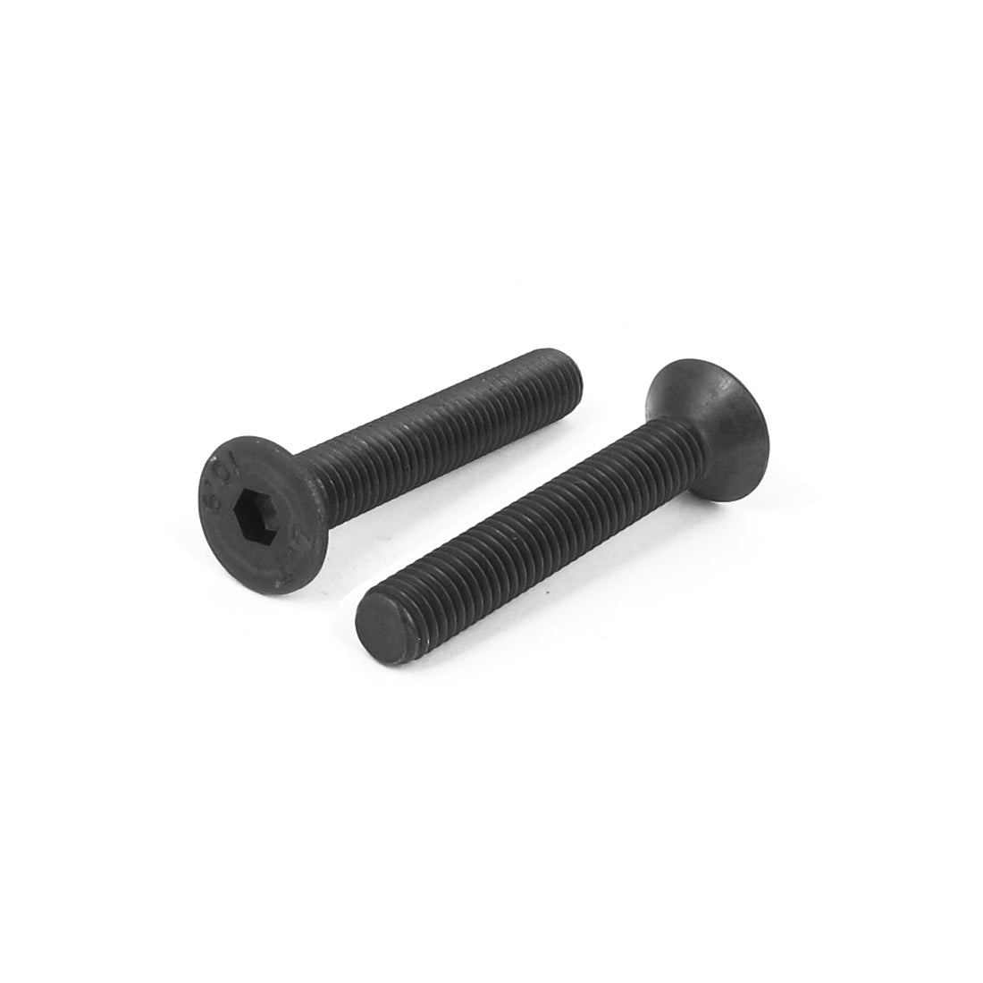 Harfington M8 x 50mm Metric Hex Socket Countersunk Flat Head Screw Bolts Black 10PCS