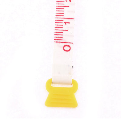 Harfington Heart Shaped Dual Sides Retractable Measuring Tape Ruler Yellow 1.5 M 5pcs