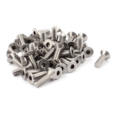 Harfington 45pcs M6x15mmx20mm Hex Drive Socket Stainless Steel Countersunk Flat Head Screws Bolts Nuts Fasteners