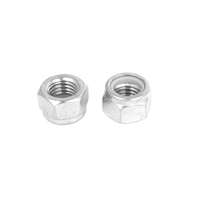 Harfington M18 x 2.5mm 304 Stainless Steel Nylock Self-Locking Nylon Insert Hex Lock Nuts 2pcs