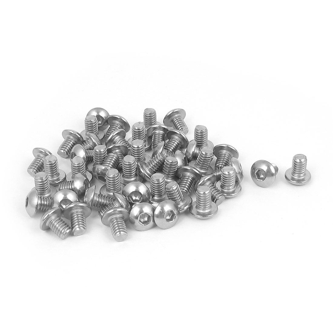 Harfington M4x6mm 304 Stainless Steel Hex Socket Machine Countersunk Round Head Screw Bolts 50PCS