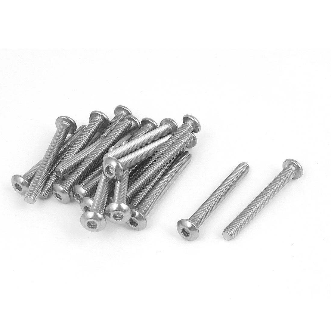 Harfington M4x35mm 304 Stainless Steel Hex Socket Machine Countersunk Round Head Screw Bolts 20PCS