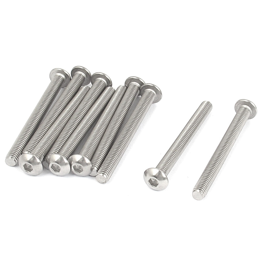 Harfington M5x50mm 304 Stainless Steel Hex Socket Machine Countersunk Round Head Screw Bolts 10PCS