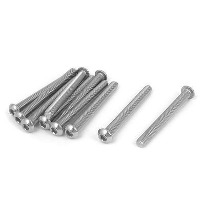Harfington M6x60mm 304 Stainless Steel Hex Socket Machine Countersunk Round Head Screw Bolts 10PCS