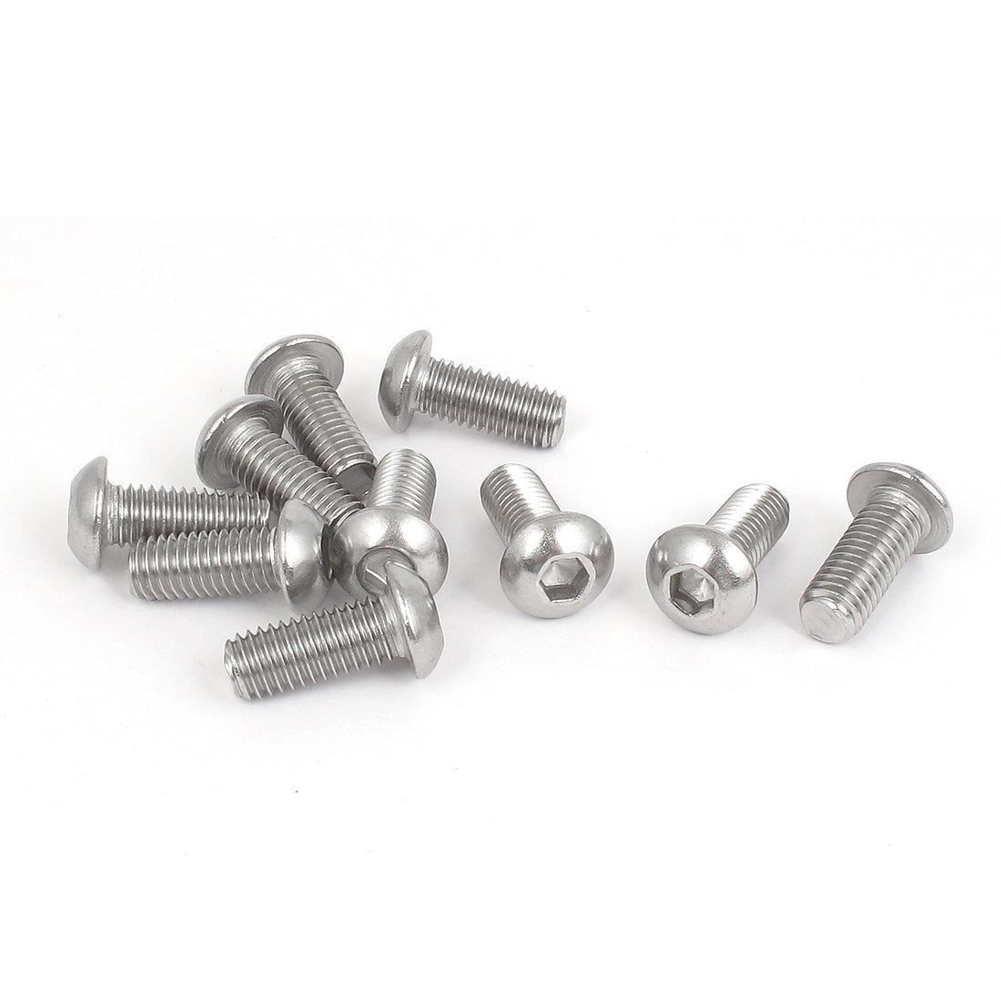 Harfington M8x20mm 304 Stainless Steel Hex Socket Machine Countersunk Round Head Screw Bolts 10PCS