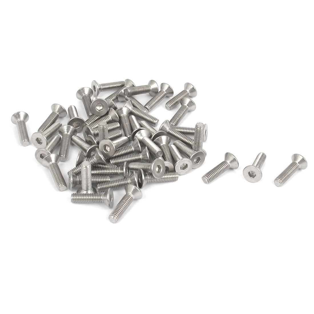 Harfington M3 x 12mm Metric 304 Stainless Steel Hex Socket Countersunk Flat Head Screw Bolts 50PCS
