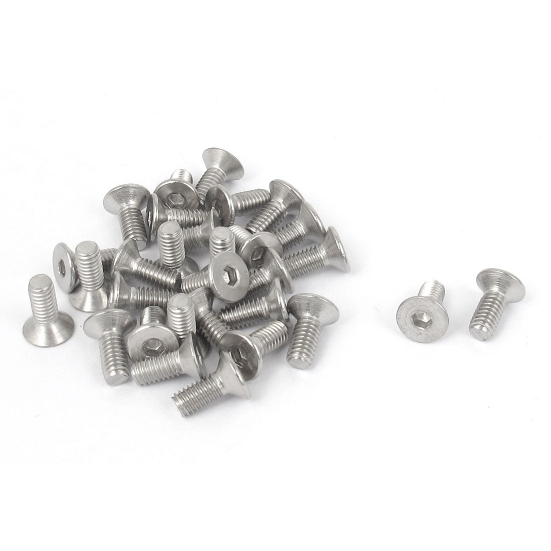 Harfington M4 x 10mm Metric 304 Stainless Steel Hex Socket Countersunk Flat Head Screw Bolts 30PCS