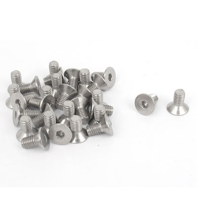 Harfington M5 x 10mm Metric 304 Stainless Steel Hex Socket Countersunk Flat Head Screw Bolts 30PCS