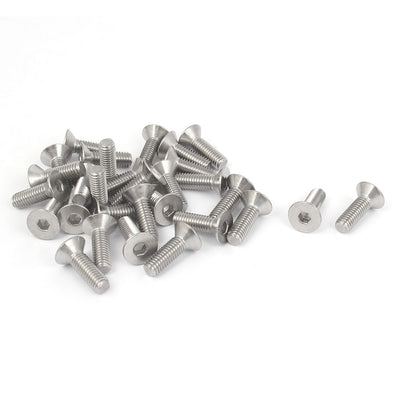 Harfington M5 x 16mm Metric 304 Stainless Steel Hex Socket Countersunk Flat Head Screw Bolts 30PCS