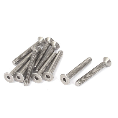 Harfington M5 x 40mm Metric 304 Stainless Steel Hex Socket Countersunk Flat Head Screw Bolts 10PCS