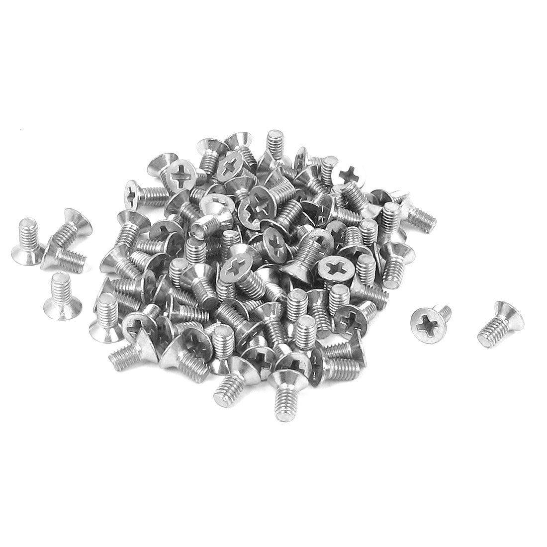 Harfington M3 x 6mm Metric Phillips Flat Head Countersunk Bolts Machine Screws 100pcs