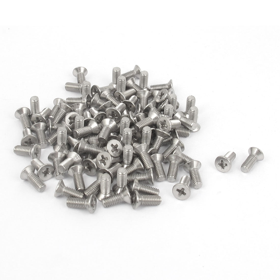 Harfington M3 x 8mm Metric Phillips Flat Head Countersunk Bolts Machine Screws 100pcs