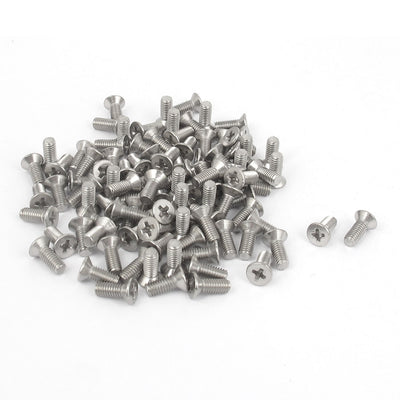 Harfington M3 x 8mm Metric Phillips Flat Head Countersunk Bolts Machine Screws 100pcs