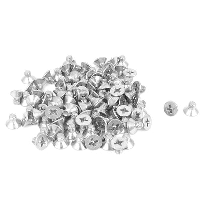 Harfington M4 x 6mm Metric Phillips Flat Head Countersunk Bolts Machine Screws 100pcs